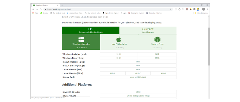 node js install angular