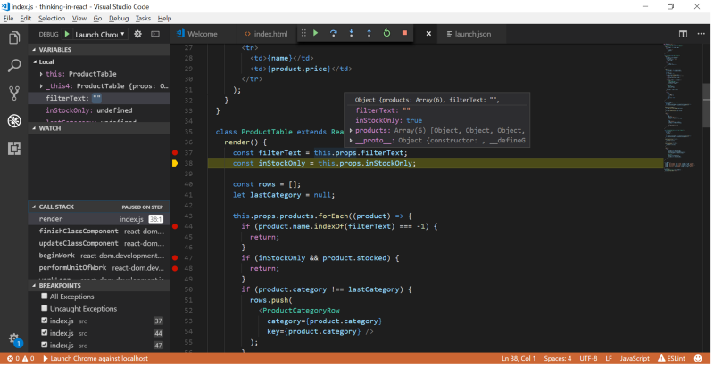 visual studio code javascript debugging